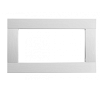 Vuren vast raam met helder glas, 71,2 x 43,8 cm., wit gespoten