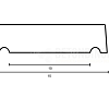 muurafdekb vlak 15x100x5 glad grijs