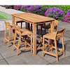 Barset Buckingham tafel en zes barstoelen zithoogte 75 cm teak