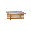 Riverside tafel met glasplaat 100x80x39 cm teak