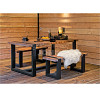 Tuinset Wellington tafel en twee bankjes teak