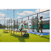 Tennisbank Court onbehandeld teak 200x40x44 cm