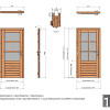 Douglas enkele deur 6-ruits 83x194,2 cm met kozijn onbehandeld rechtsdraaiend (Incl. Hang en Sluitwe