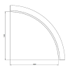 Cortenstaal keerwand binnenbocht 150x150x30 cm