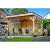 Glazen schuifwandset compleet 6-sporig zwart - inbouwhoogte 223-227 cm deurbreedte 82 cm/max 482 cm