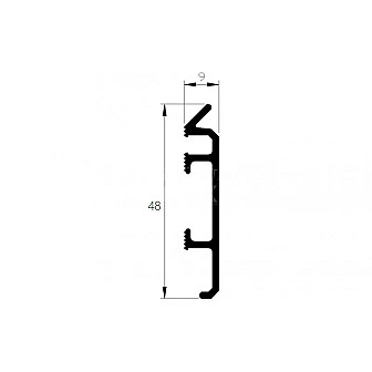 Aluminium Knelprofiel met sleufgaten 250x4,8 cm cm, bruut