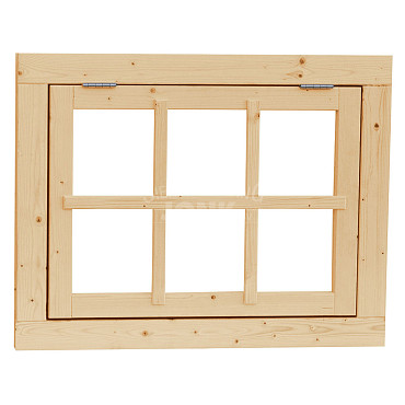 Vuren uitzetraam 6-ruits 89,9 x 70,3 cm., onbehandeld