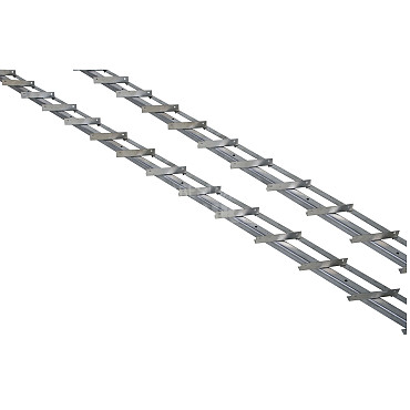 DHZ shutter framewerk, 2 stuk RVS rails van 165 cm. t.b.v. 14 planken