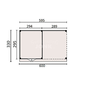 JWOODS Buitenverblijf 600x300cm incl. berging 300(b), Geschaafd met zweeds rabat Naturel