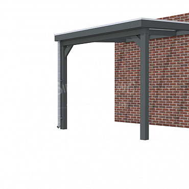 Veranda Classic 300, 312 x 310 cm., vuren, dakplaten helder, antraciet gespoten