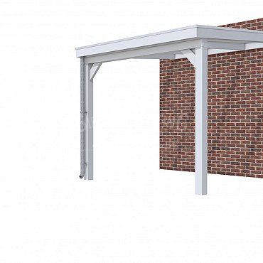 Veranda Classic 300, 312 x 410 cm., vuren, dakplaten helder, grijs gespoten