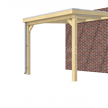 Veranda Classic 300, 312 x 410 cm., vuren, dakplaten opaal, onbehandeld