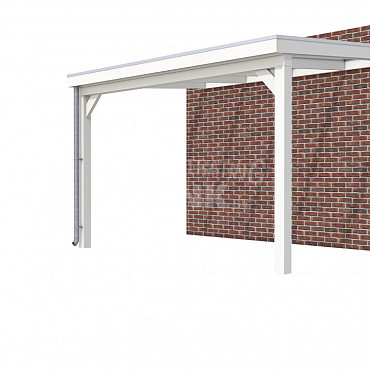 Veranda Classic 400, 412 x 310 cm., vuren, dakplaten opaal, wit gespoten