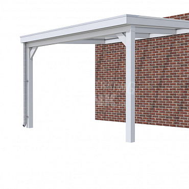 Veranda Classic 400, 412 x 310 cm., vuren, dakplaten opaal, grijs gespoten