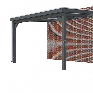 Veranda Classic 400, 412 x 360 cm., vuren, dakplaten opaal, antraciet gespoten