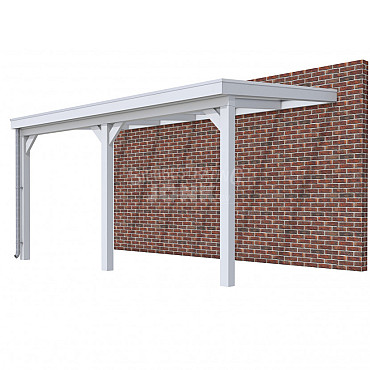 Veranda Classic 500, 512 x 310 cm., vuren, dakplaten helder, lichtgrijs gespoten