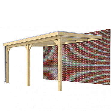 Veranda Classic 500, 512 x 410 cm., vuren, dakplaten helder, onbehandeld