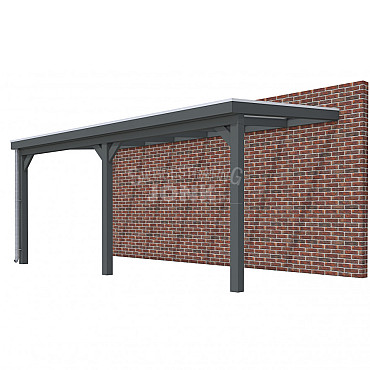 Veranda Classic 600, 612 x 310 cm., vuren, dakplaten helder, antraciet gespoten