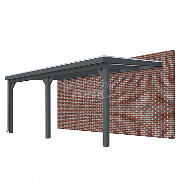 Veranda Classic 600, 612 x 360 cm., vuren, dakplaten helder, antraciet gespoten