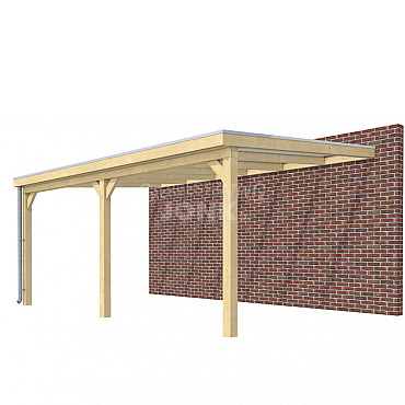 Veranda Classic 600, 612 x 410 cm., vuren, dakplaten helder, onbehandeld