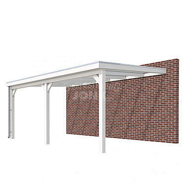 Veranda Classic 600, 612 x 410 cm., vuren, dakplaten opaal, wit gespoten