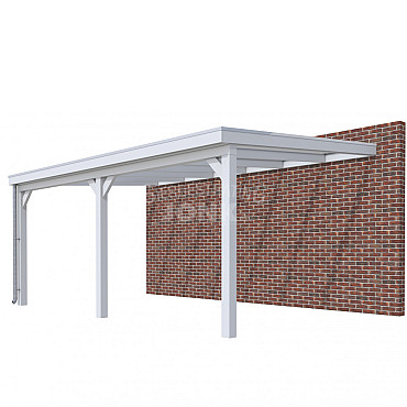 Veranda Classic 600, 612 x 410 cm., vuren, dakplaten opaal, lichtgrijs gespoten