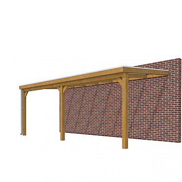 Veranda Classic 700, 712 x 310 cm., douglas, dakplaten helder, groen geïmpregneerd