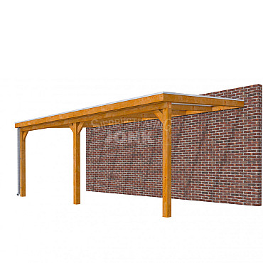 Veranda Classic 700, 712 x 360 cm., douglas, dakplaten helder, transparant gespoten