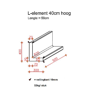 L-Element Veertig 50x30x40 cm (L x Voet x H) Antraciet