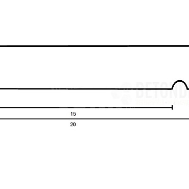 muurafdekb vlak 20x100x5 zwart gecoat