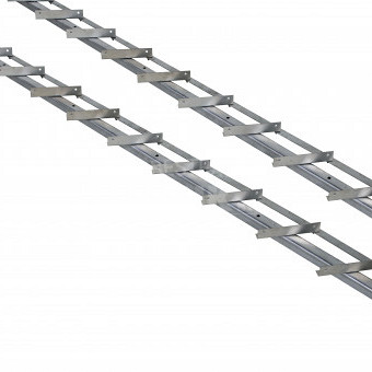 DHZ shutter framewerk, 2 stuk RVS rails van 165 cm. t.b.v. 14 planken