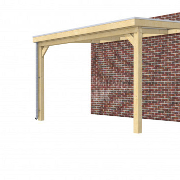 Veranda Classic 400, 412 x 310 cm., vuren, dakplaten helder, onbehandeld