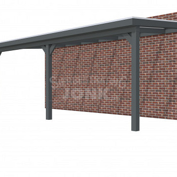 Veranda Classic 700, 712 x 310 cm., vuren, dakplaten helder, antraciet gespoten