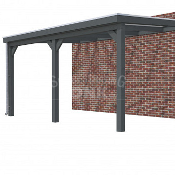 Veranda Classic 500, 512 x 360 cm., vuren, dakplaten helder, antraciet gespoten