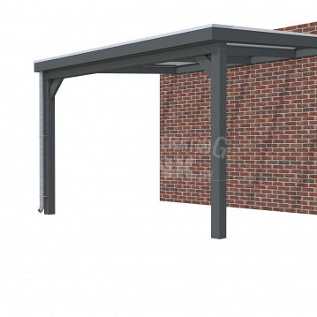 Veranda Classic 400, 412 x 360 cm., vuren, dakplaten helder, antraciet gespoten