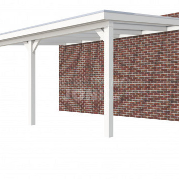 Veranda Classic 600, 612 x 410 cm., vuren, dakplaten helder, wit gespoten