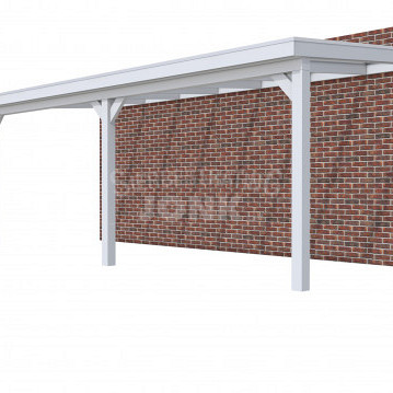 Veranda Classic 700, 712 x 310 cm., vuren, dakplaten helder, lichtgrijs gespoten