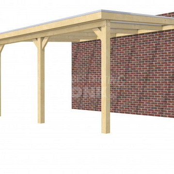 Veranda Classic 500, 512 x 360 cm., vuren, dakplaten helder, onbehandeld