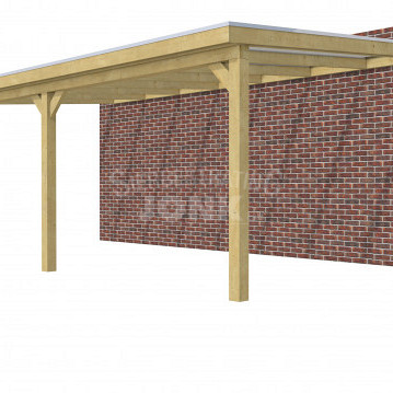 Veranda Classic 700, 712 x 410 cm., vuren, dakplaten helder, groen geïmpregneerd