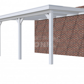 Veranda Classic 500, 512 x 410 cm., vuren, dakplaten opaal, lichtgrijs gespoten