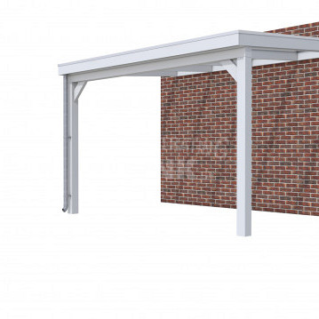 Veranda Classic 400, 412 x 310 cm., vuren, dakplaten helder, grijs gespoten