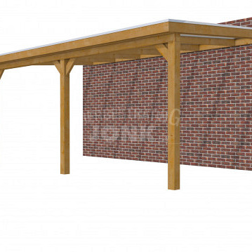 Veranda Classic 600, 612 x 360 cm., douglas, dakplaten helder, groen geïmpregneerd