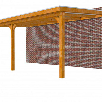 Veranda Classic 700, 712 x 410 cm., douglas, dakplaten helder, transparant gespoten