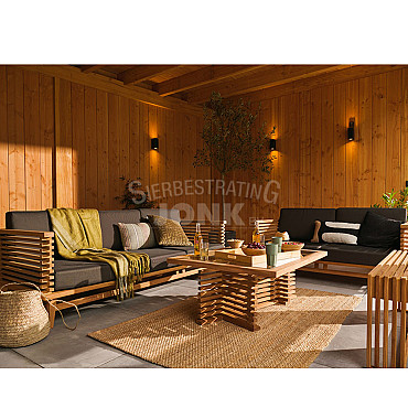 Riverside 2-zits bank 150x80x83 cm teak incl. kussens