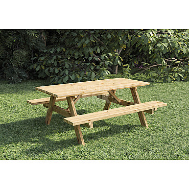 Picknicktafel Basis geïmpregneerd, geschaafd vuren 180x155x77 cm