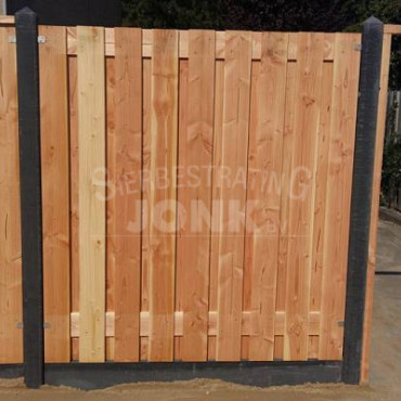 JWOODS Tuinscherm Red Wood 19-planks afbouw rechts 180/90x180 cm Geschaafd