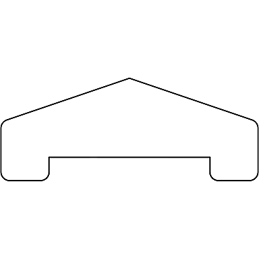 Afdekregel piramide hardhout 180x8,8x3,5 cm