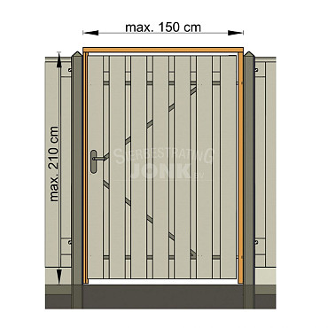 Tuindeurkozijn Jwoods Hardhout met aanslaglat, max. 150 cm breed