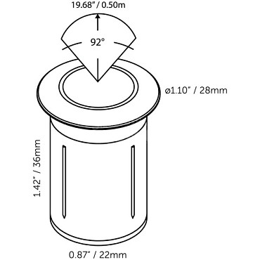 DOT 22 grondspot met ring Ø28 mm rvs