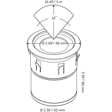 SMART FLUX TONE grondspot Ø60 mm met ring Ø68 mm rvs